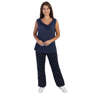 CAPRITOUCH DARK BLUE BLOUSE | WOMENS SIZE 3XL